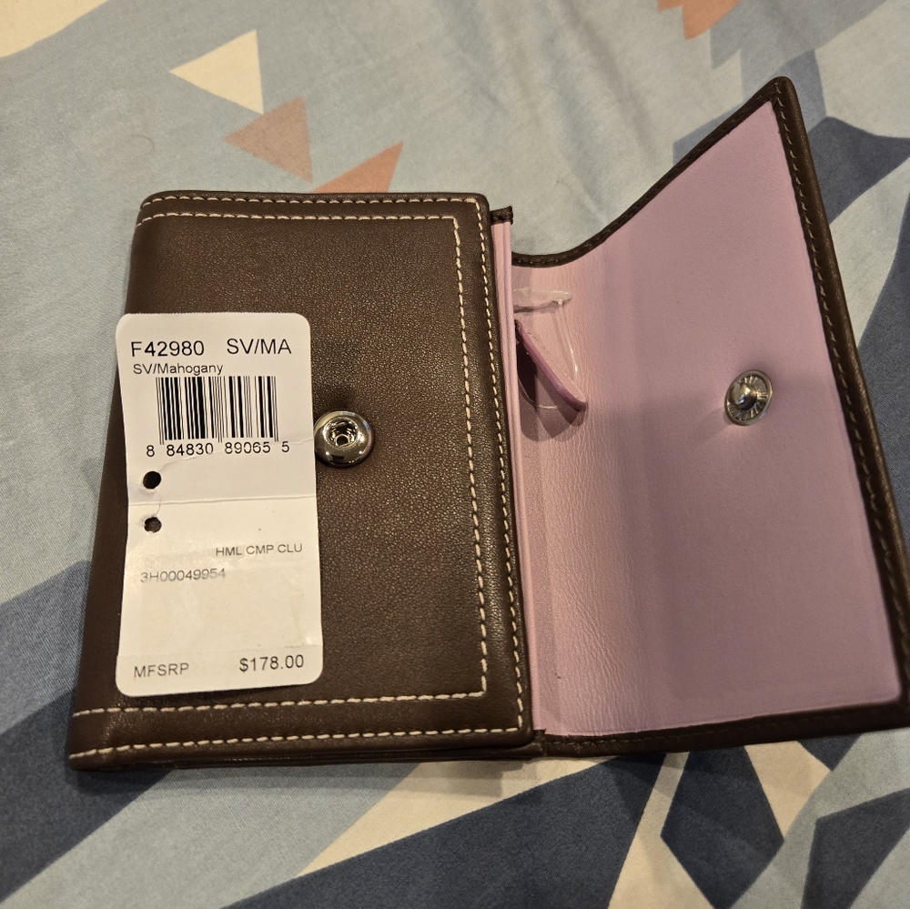 Vintage Coach Wallet Chocolate/Pink - Picture 10 of 13
